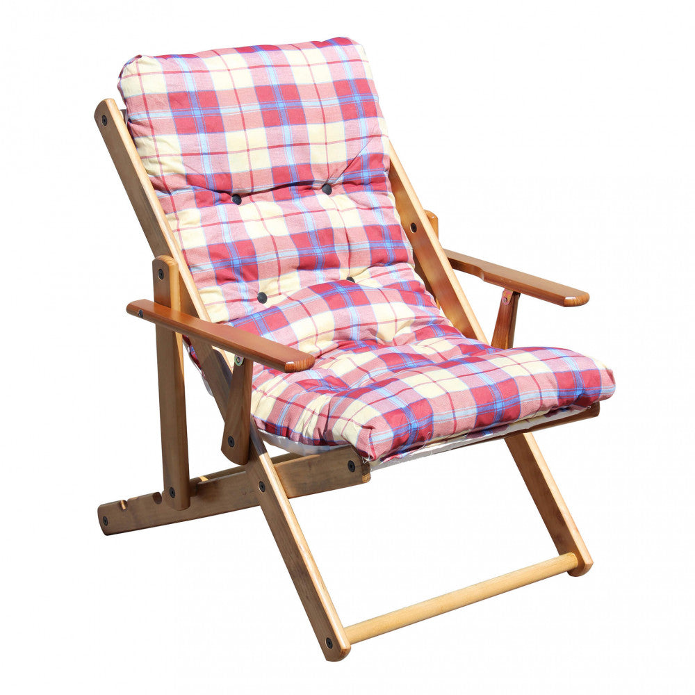 Poltrona 3 posizioni relax miele c/cuscino