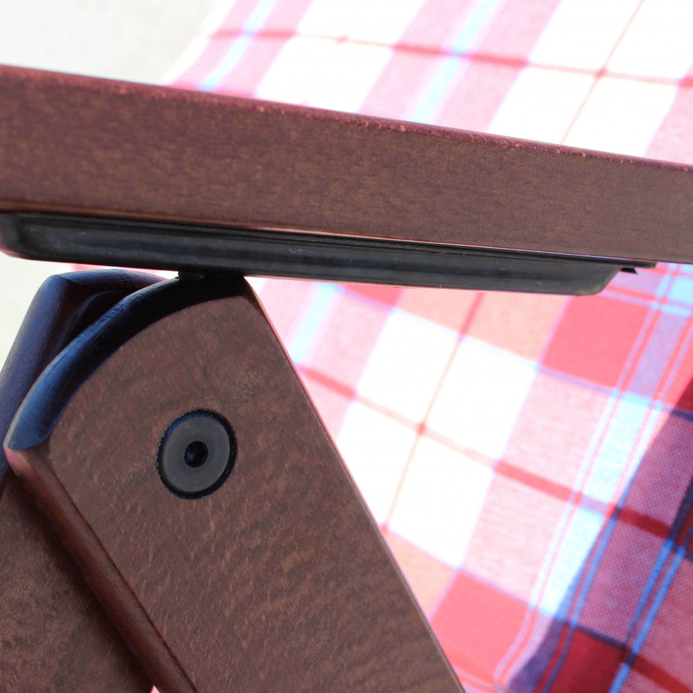 Poltrona 4 posizioni relax faggio c/cuscino e prolunga