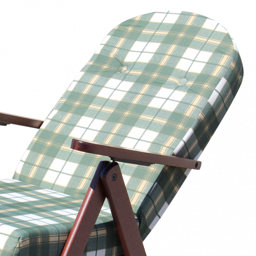 Poltrona 4 posizioni relax faggio c/cuscino e prolunga