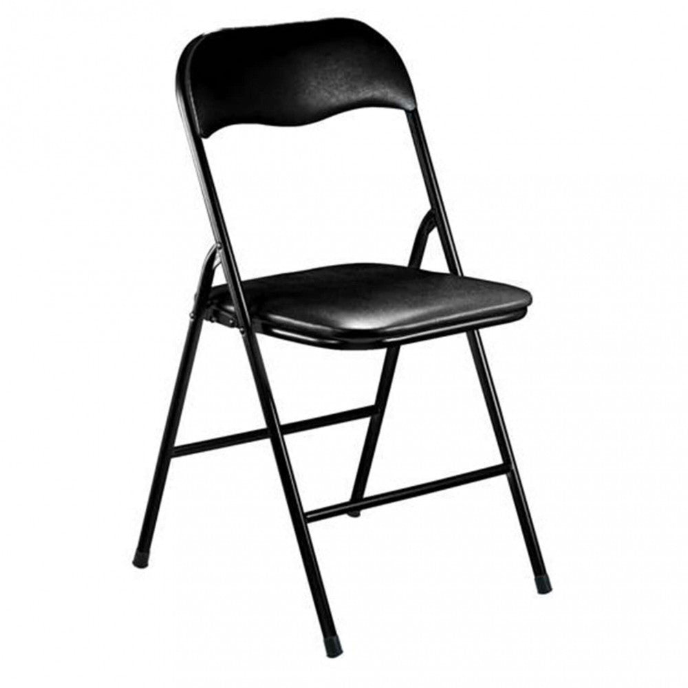Sedia pieghevole slim nera opaca struttura nera