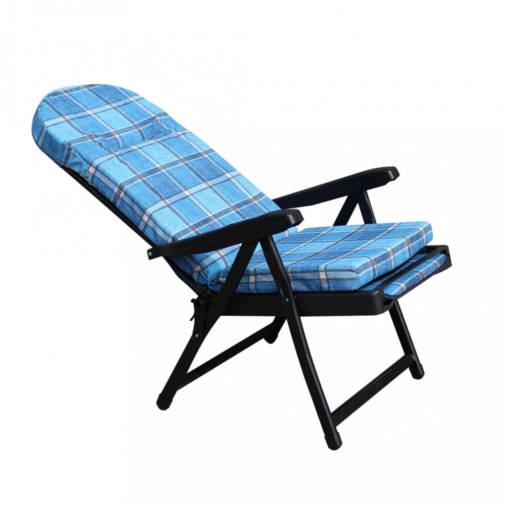 Sdraio rodi modello carrello blu e azzurro scozzese