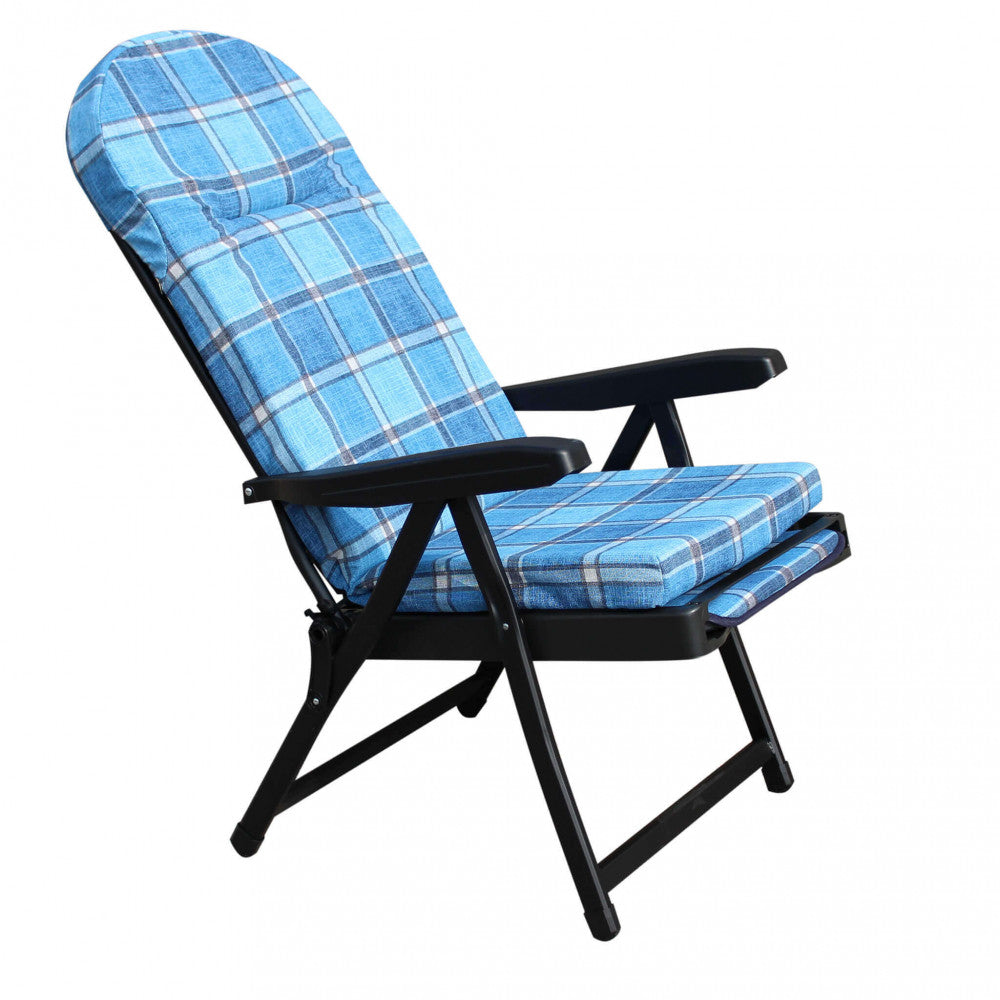 Sdraio rodi modello carrello blu e azzurro scozzese