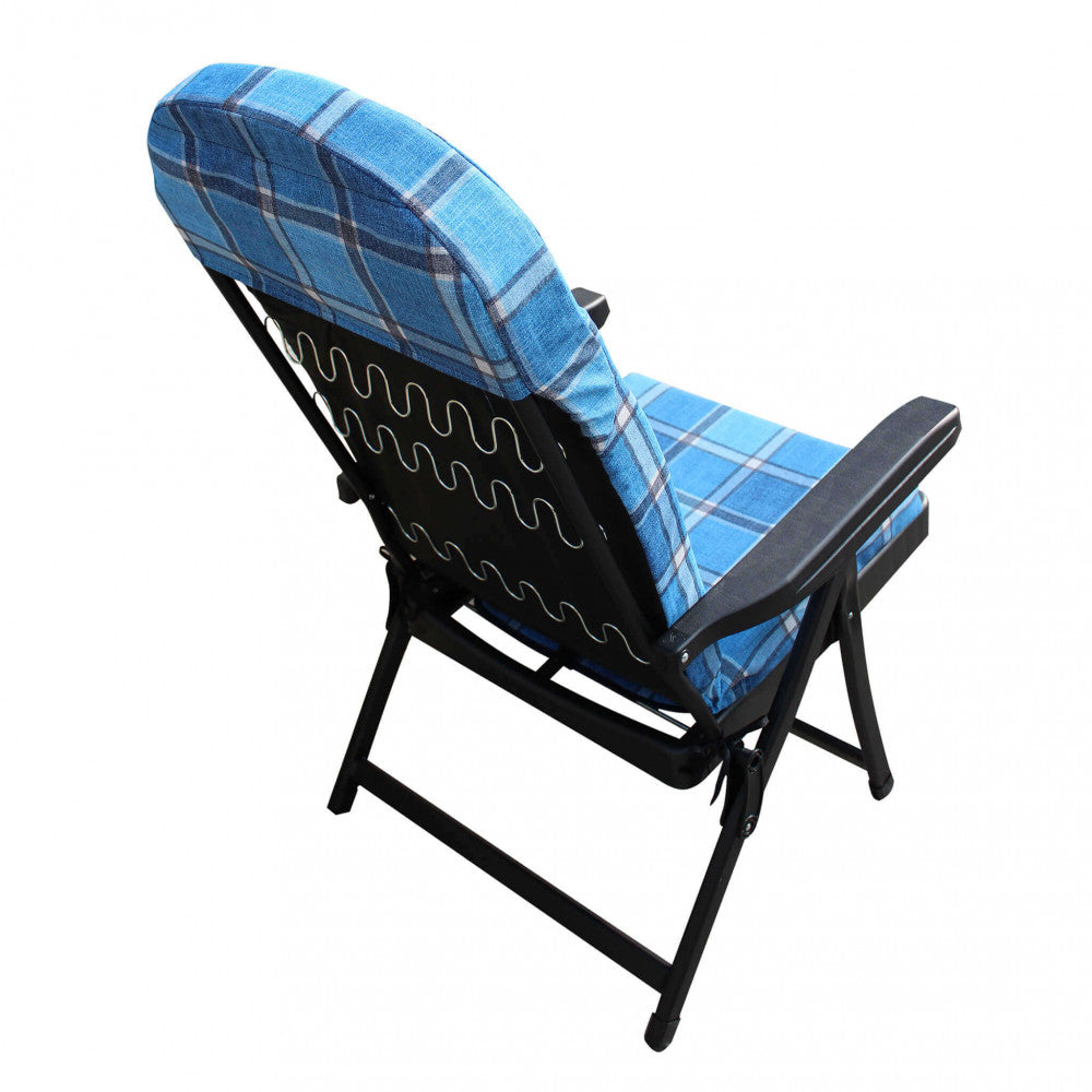 Sdraio rodi modello carrello blu e azzurro scozzese