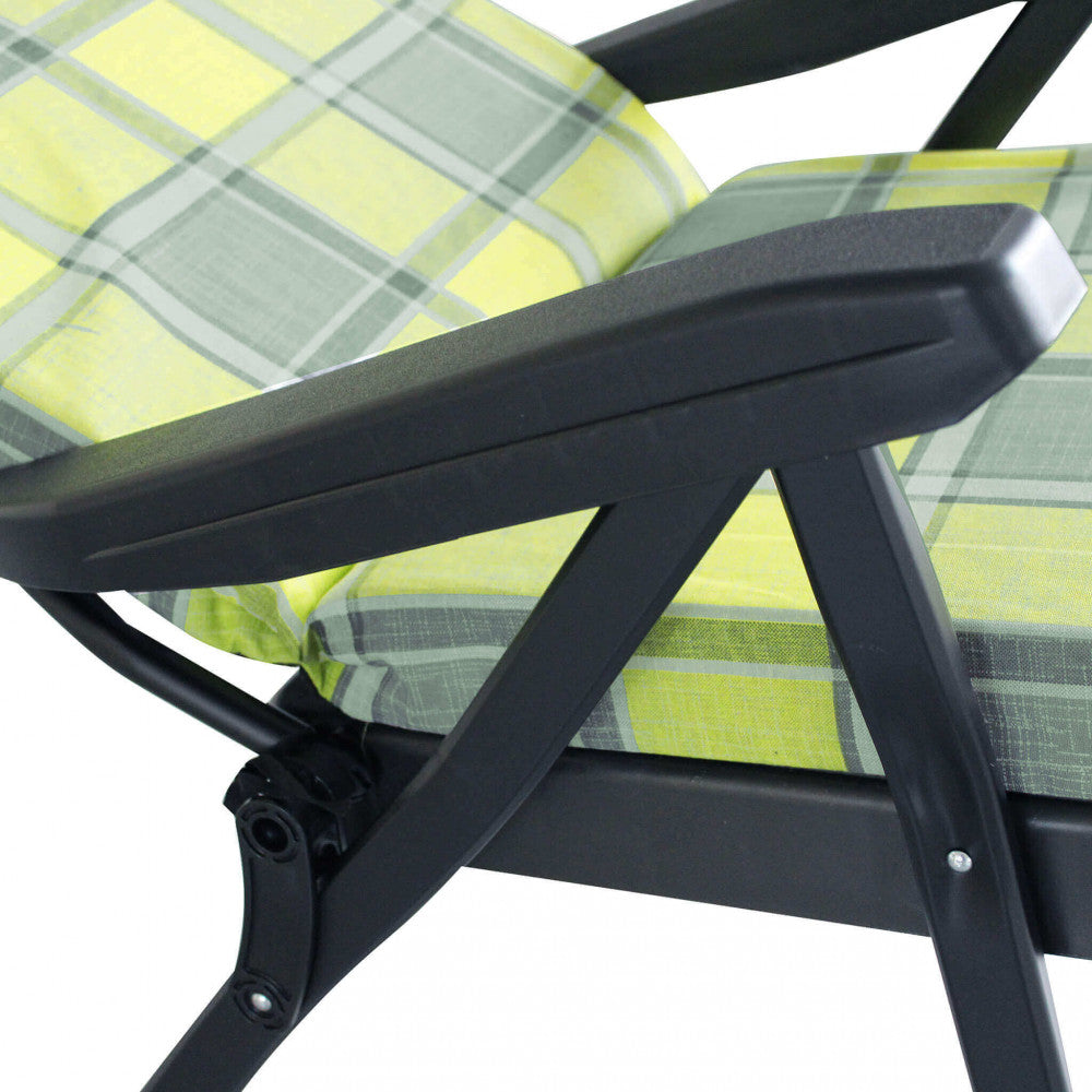 Sdraio rodi modello carrello verde e grigio scozzese