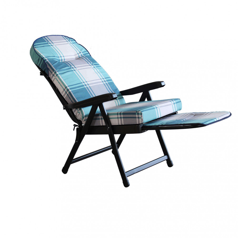 Sdraio haiti modello carrello grigio e azzurro scozzese