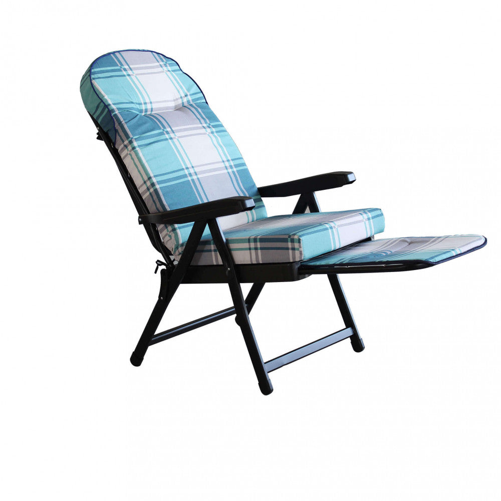 Sdraio haiti modello carrello grigio e azzurro scozzese