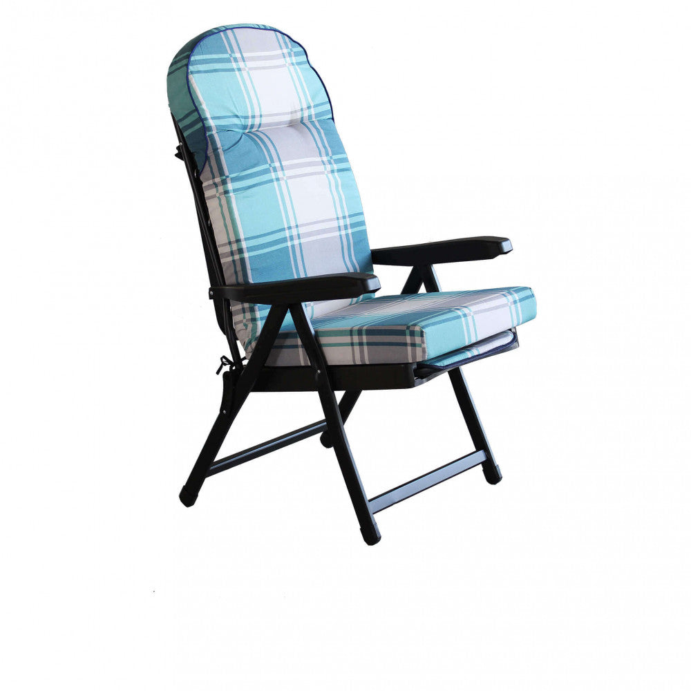 Sdraio haiti modello carrello grigio e azzurro scozzese