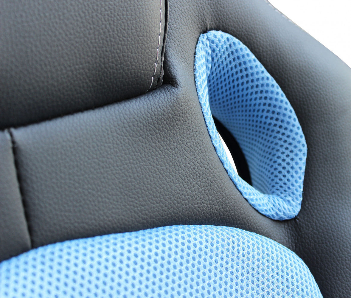 Poltrona da gaming uncharted blu e nera