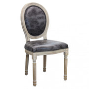 Sedia constance in ecopelle vintage grigio