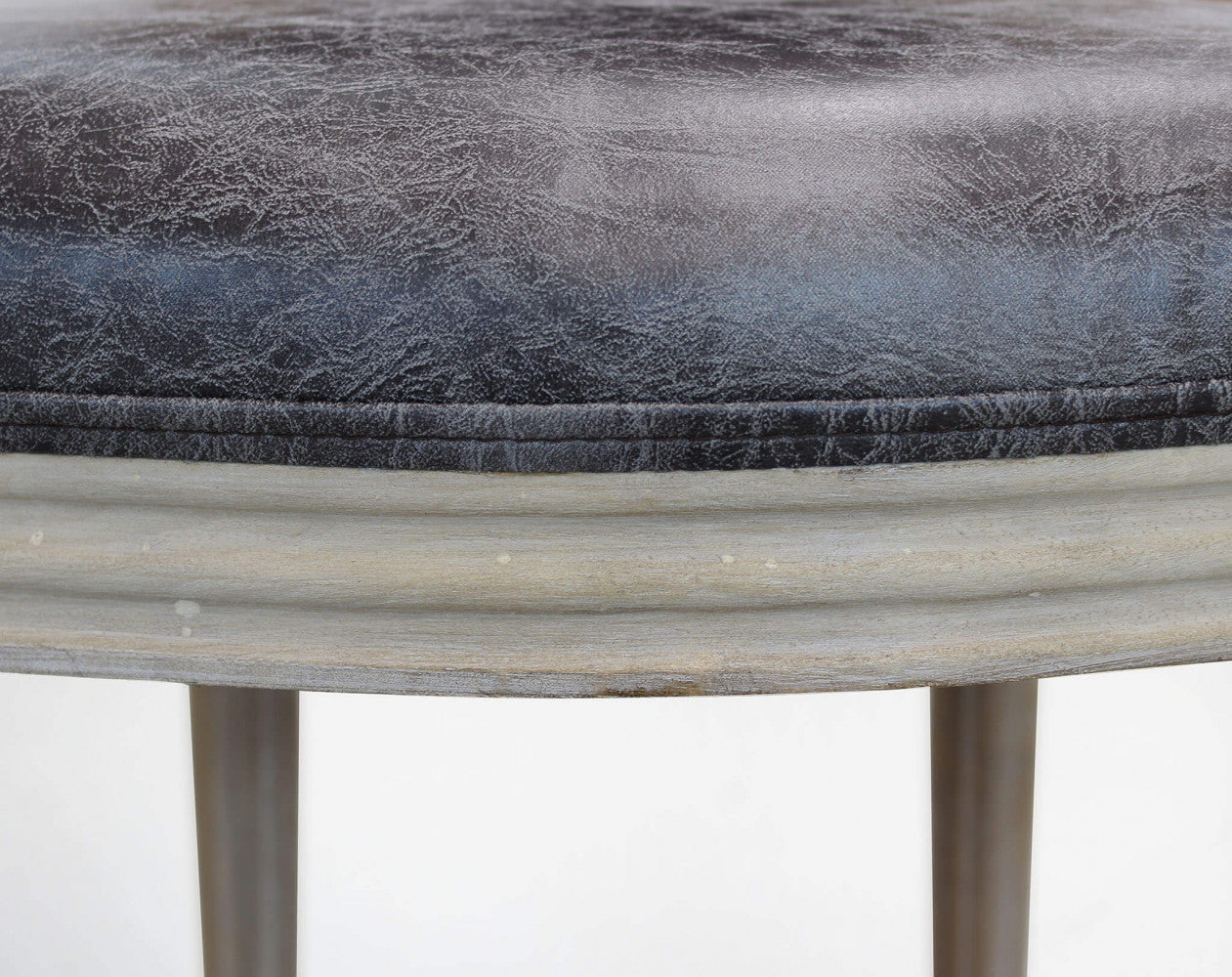 Sedia constance in ecopelle vintage grigio