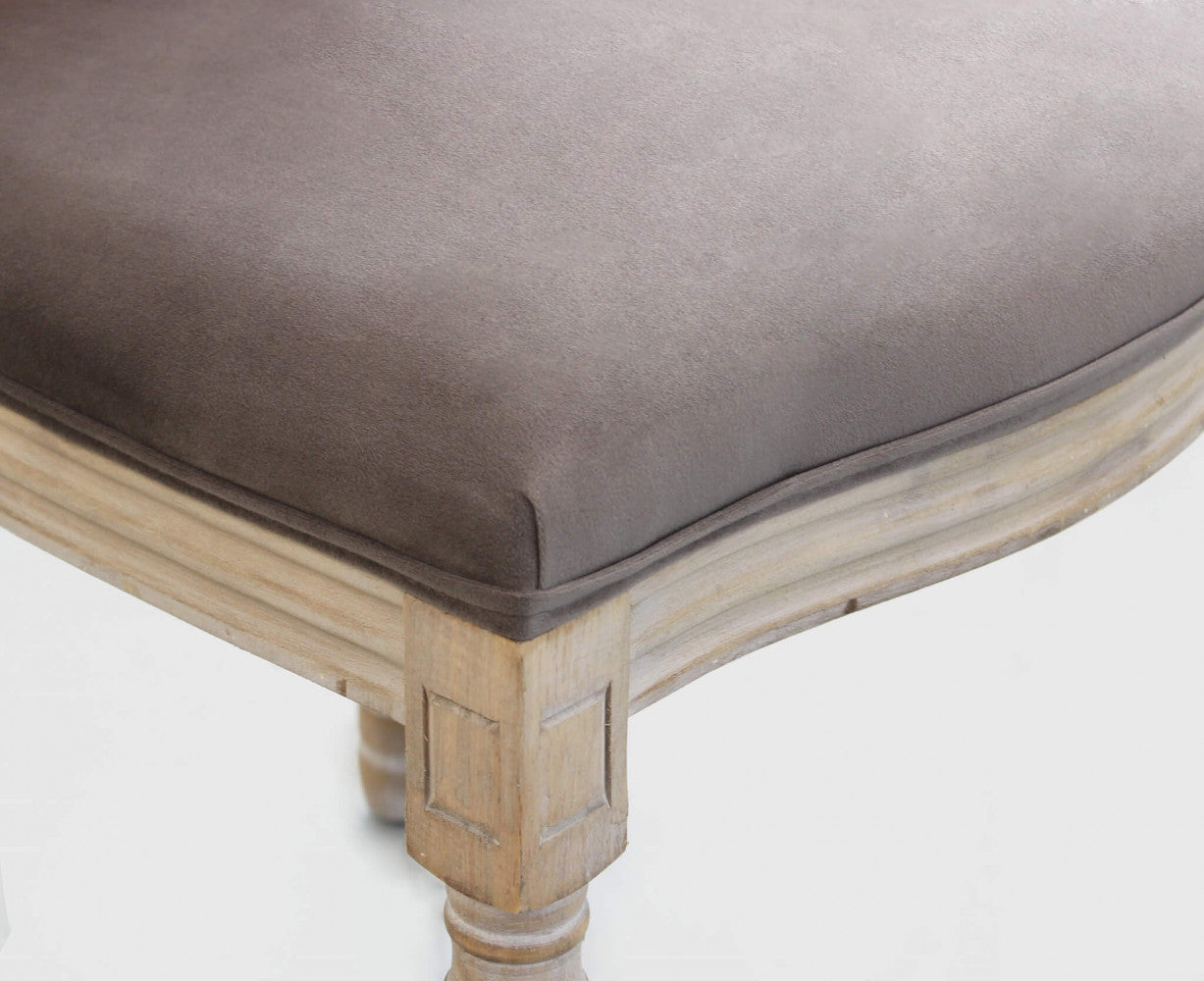 Sedia constance in velluto taupe