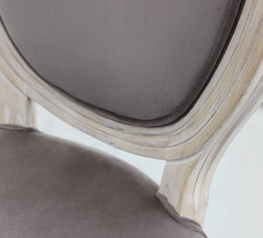 Sedia constance in velluto taupe