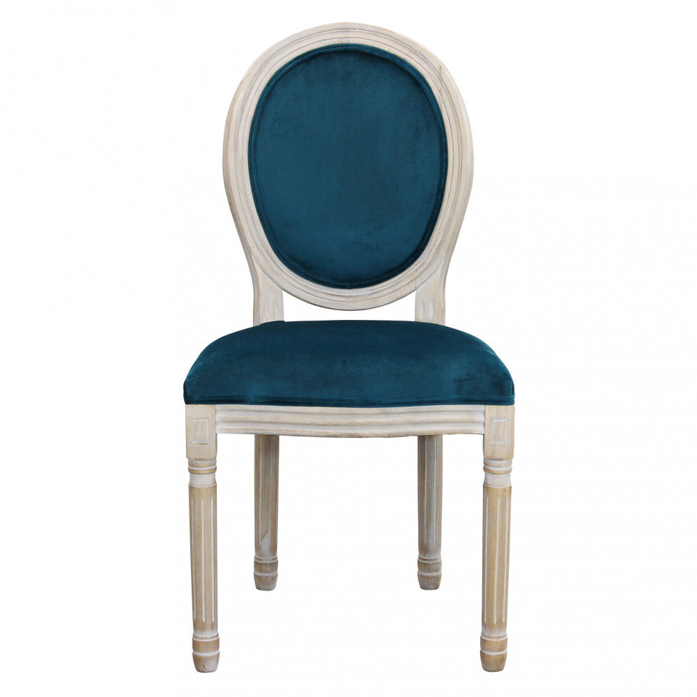 Sedia constance in velluto blu