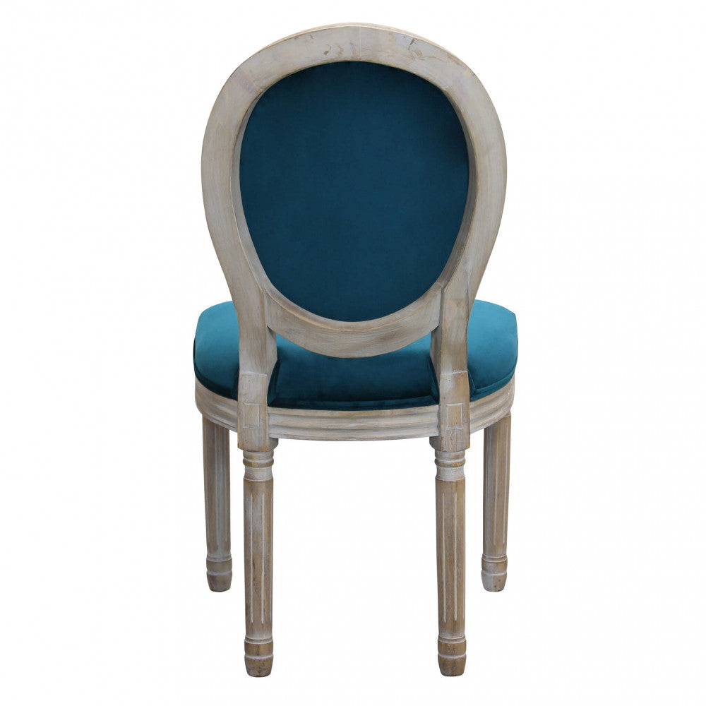 Sedia constance in velluto blu