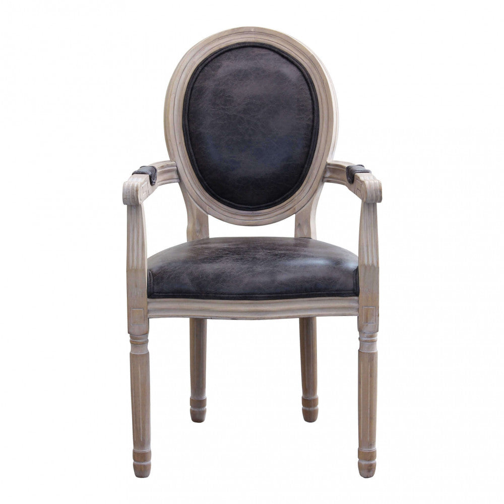 Poltrona constance in ecopelle nera