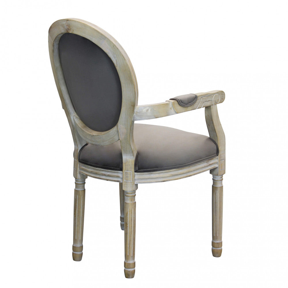 Constance armchair in taupe velvet