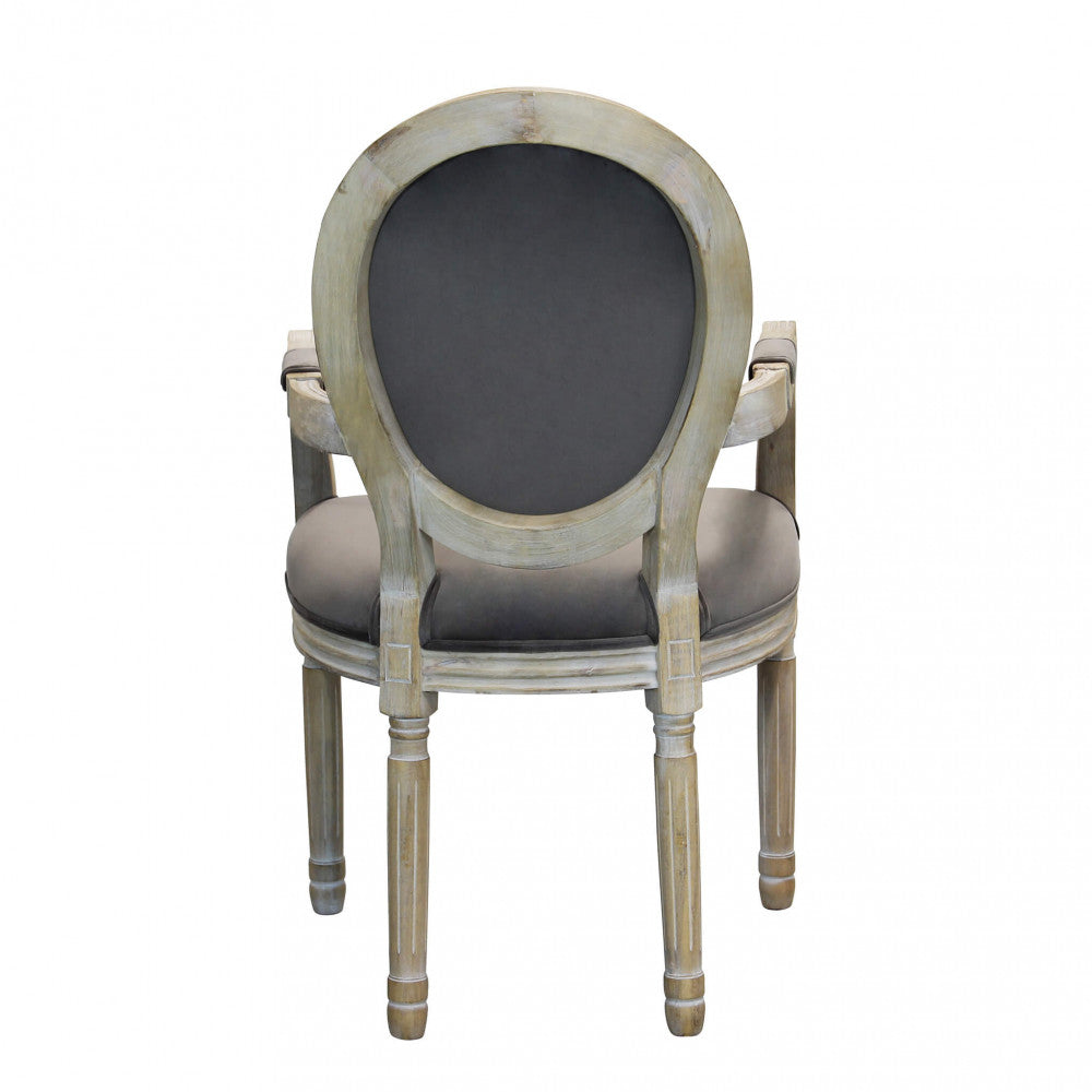 Constance armchair in taupe velvet