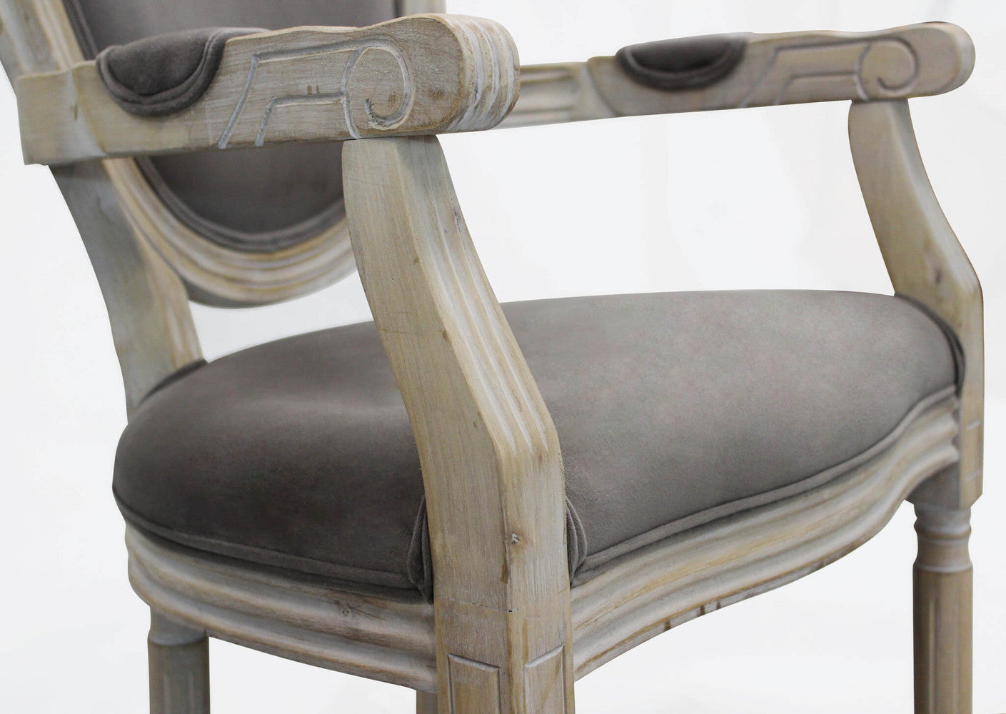 Constance armchair in taupe velvet