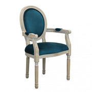 Constance armchair in blue velvet