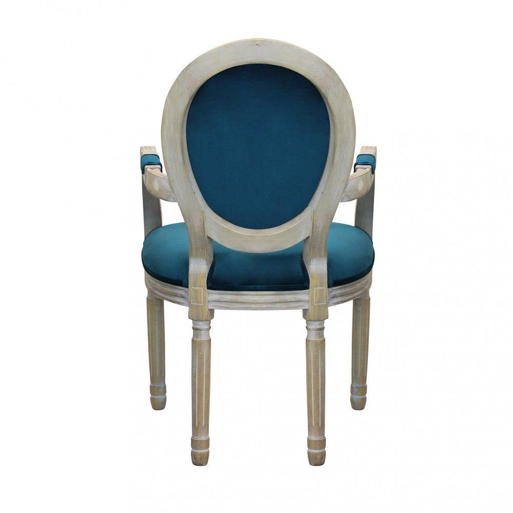 Constance armchair in blue velvet