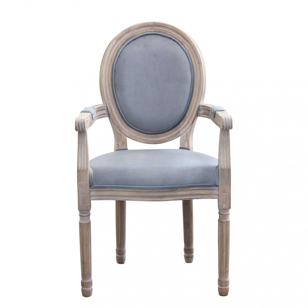 Poltrona constance in velluto grigio