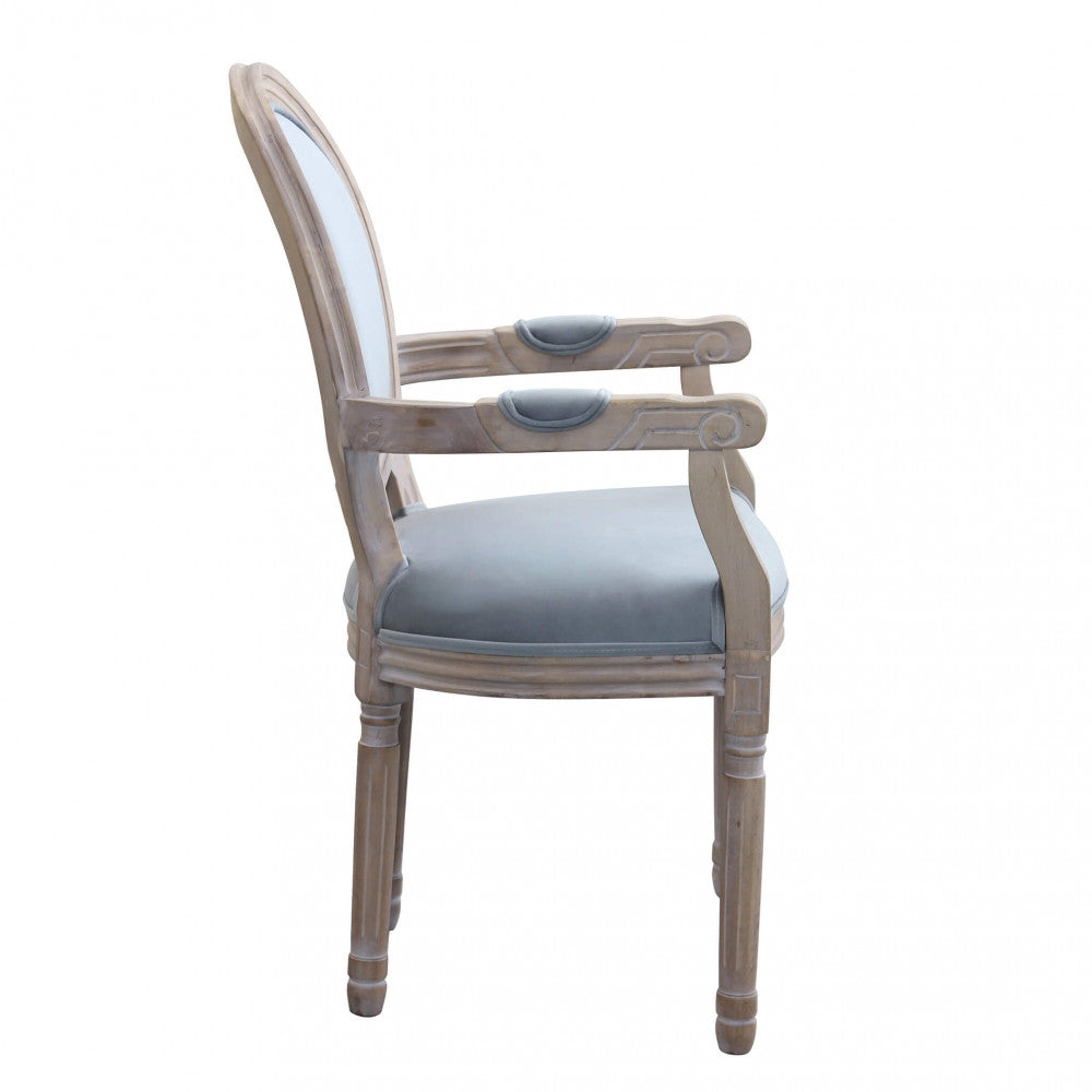 Poltrona constance in velluto grigio