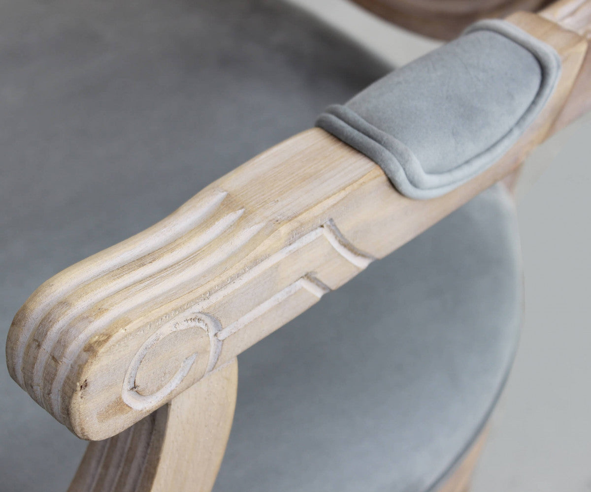 Poltrona constance in velluto grigio