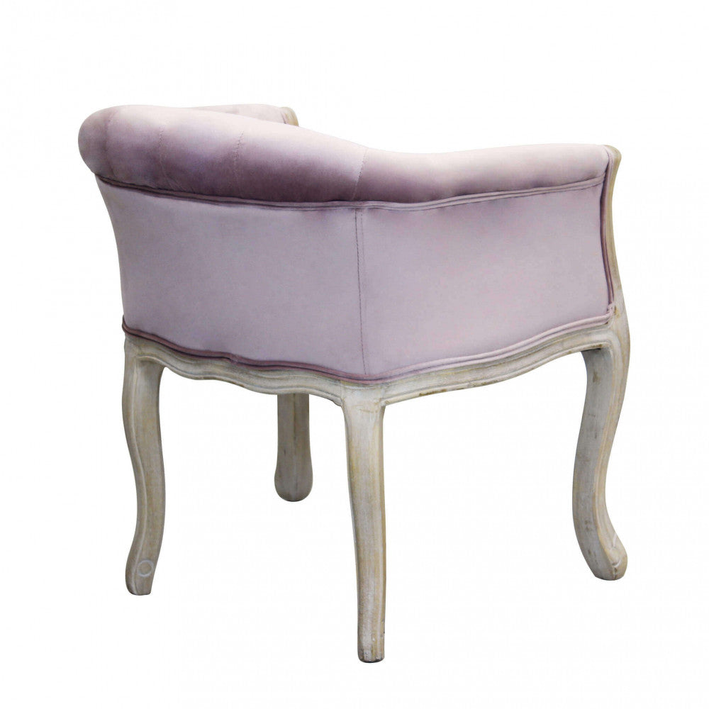 Coreen armchair in pink velvet