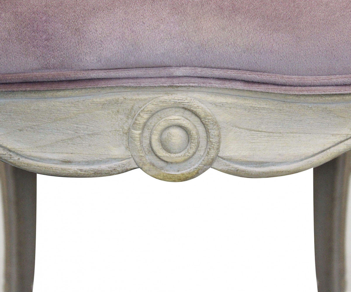 Coreen armchair in pink velvet