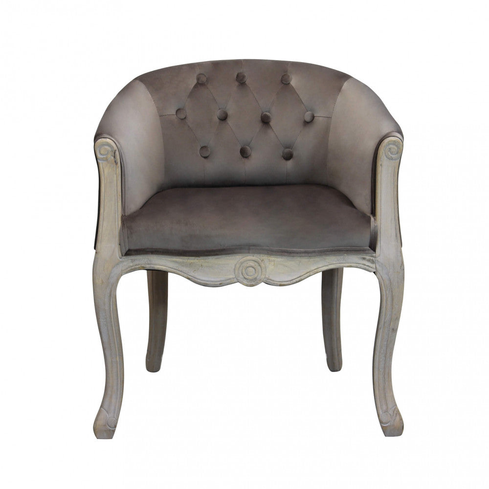 Poltrona coreen in velluto taupe