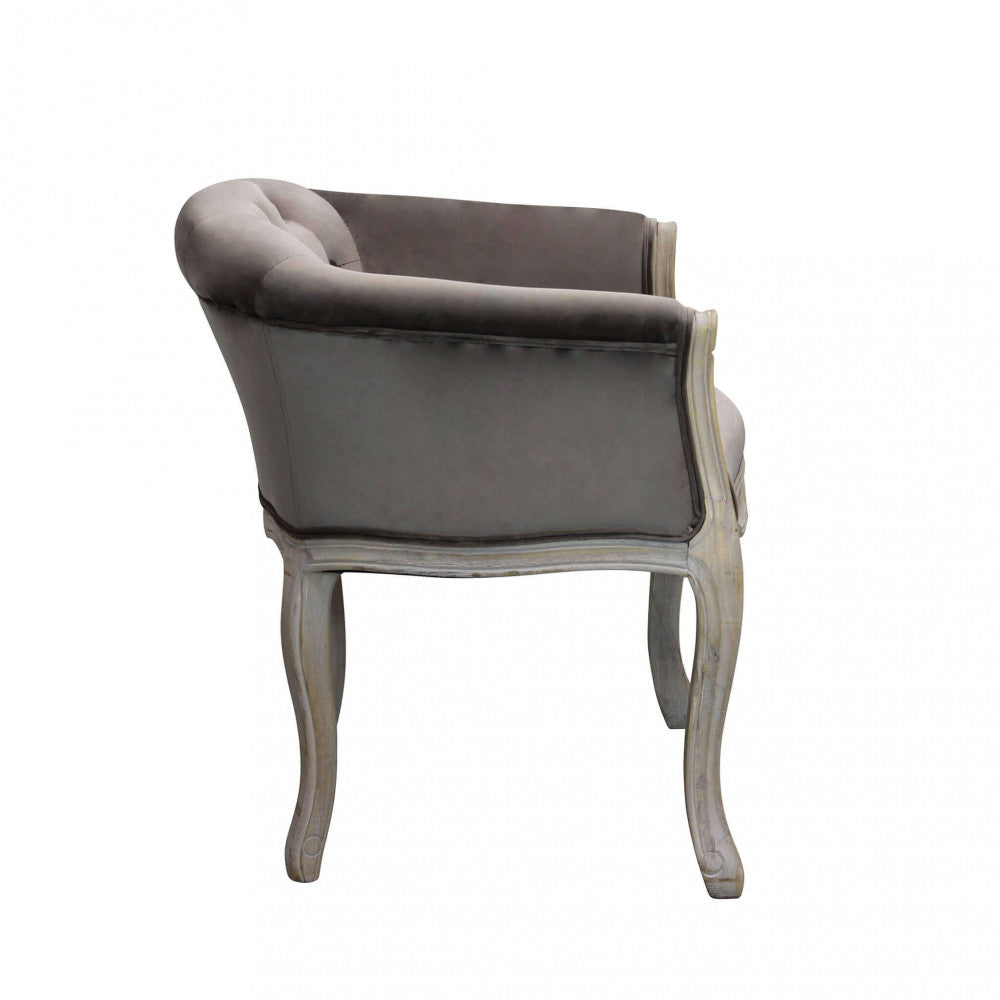 Poltrona coreen in velluto taupe