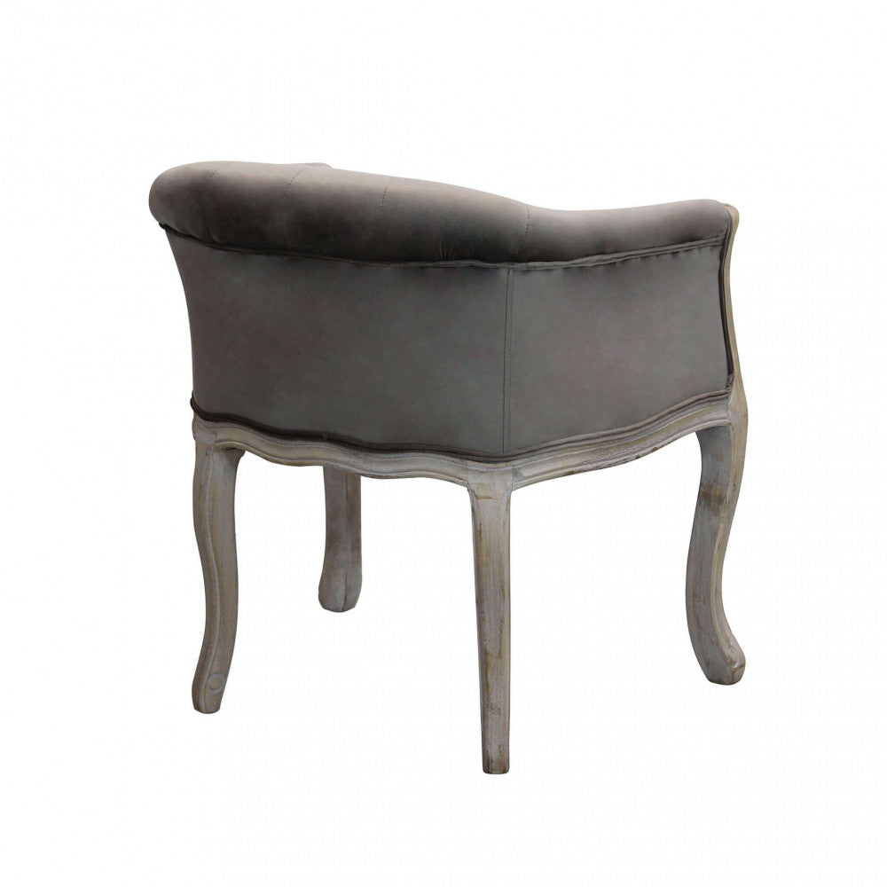 Poltrona coreen in velluto taupe