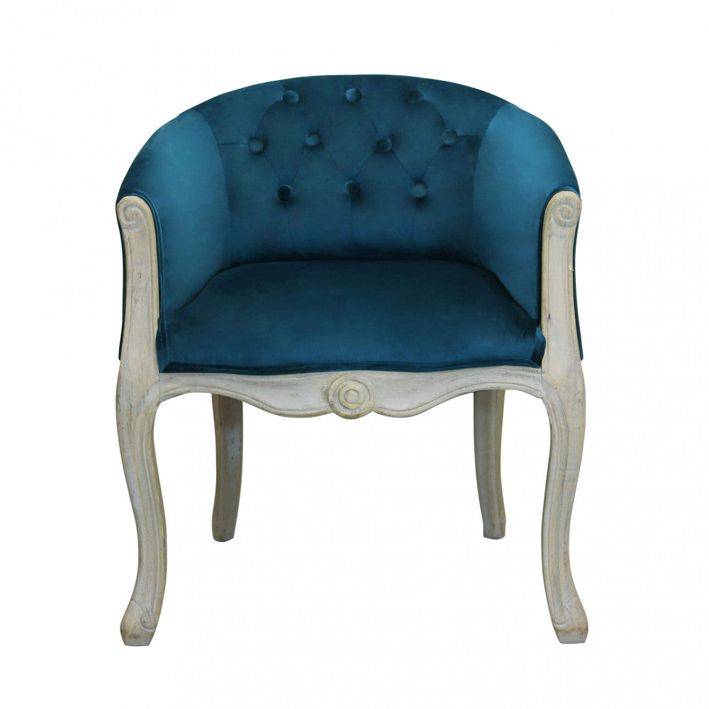 Poltrona coreen in velluto blu