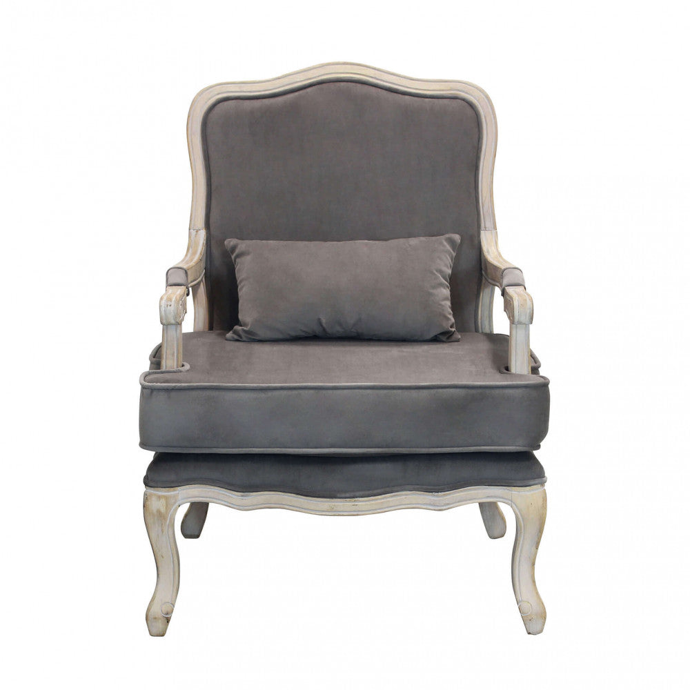 Poltrona christy in velluto taupe