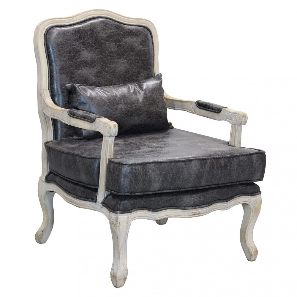 Poltrona christy in ecopelle vintage grigio