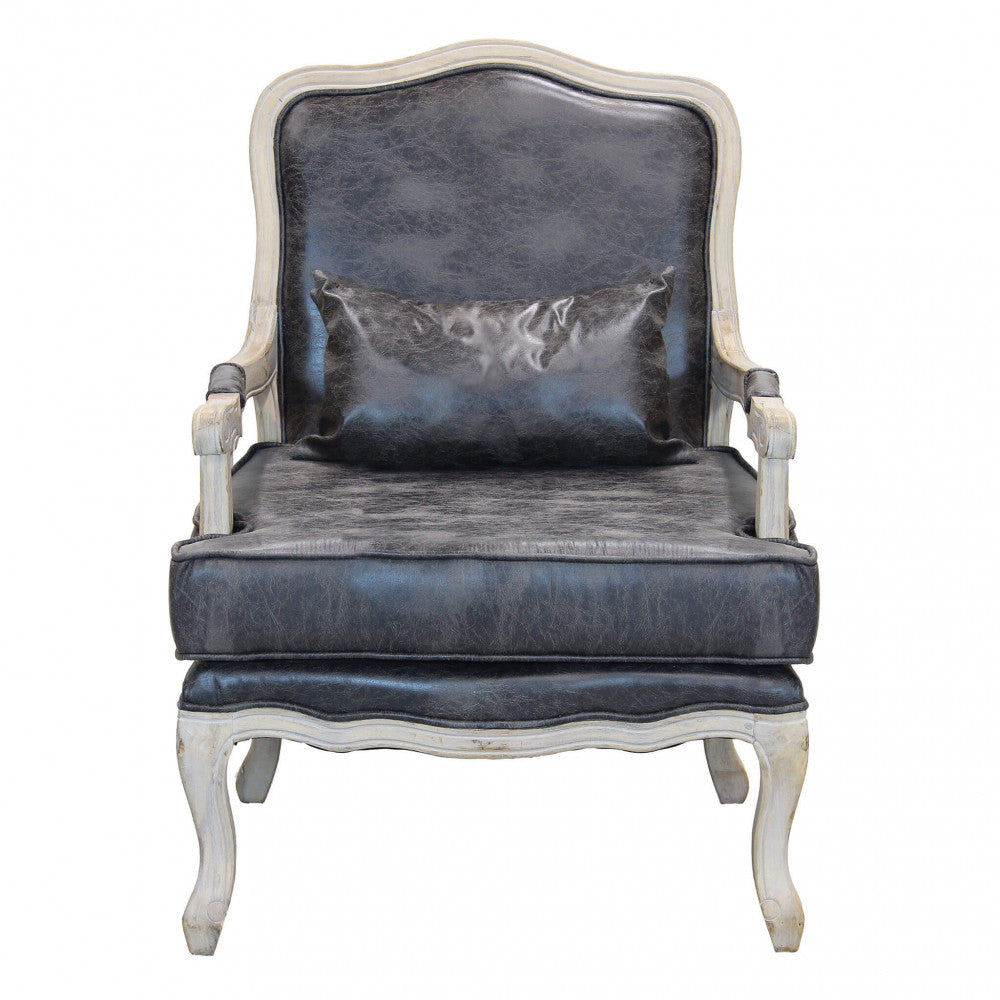 Poltrona christy in ecopelle vintage grigio