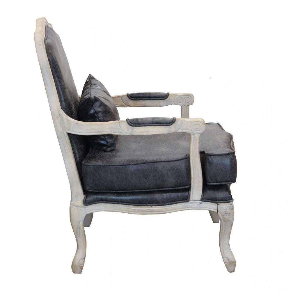 Poltrona christy in ecopelle vintage grigio