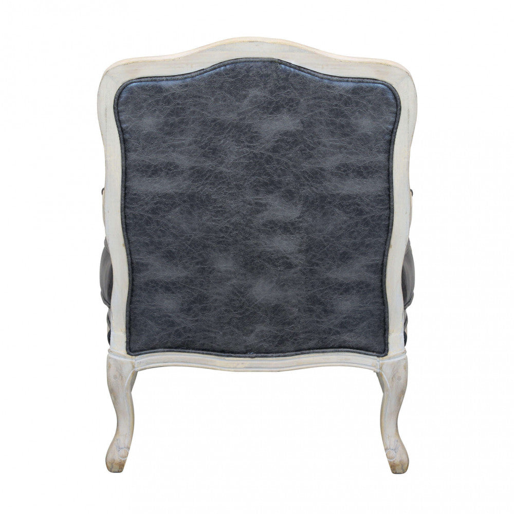 Poltrona christy in ecopelle vintage grigio