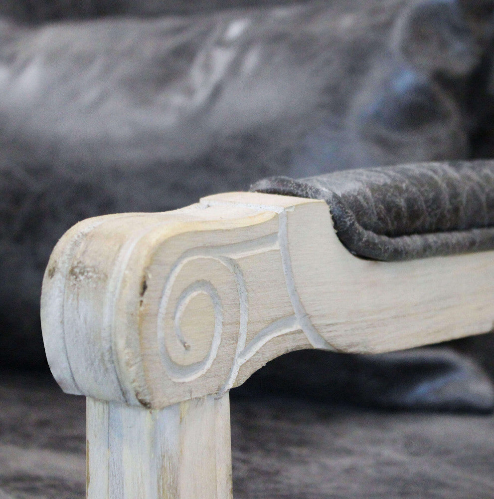 Poltrona christy in ecopelle vintage grigio