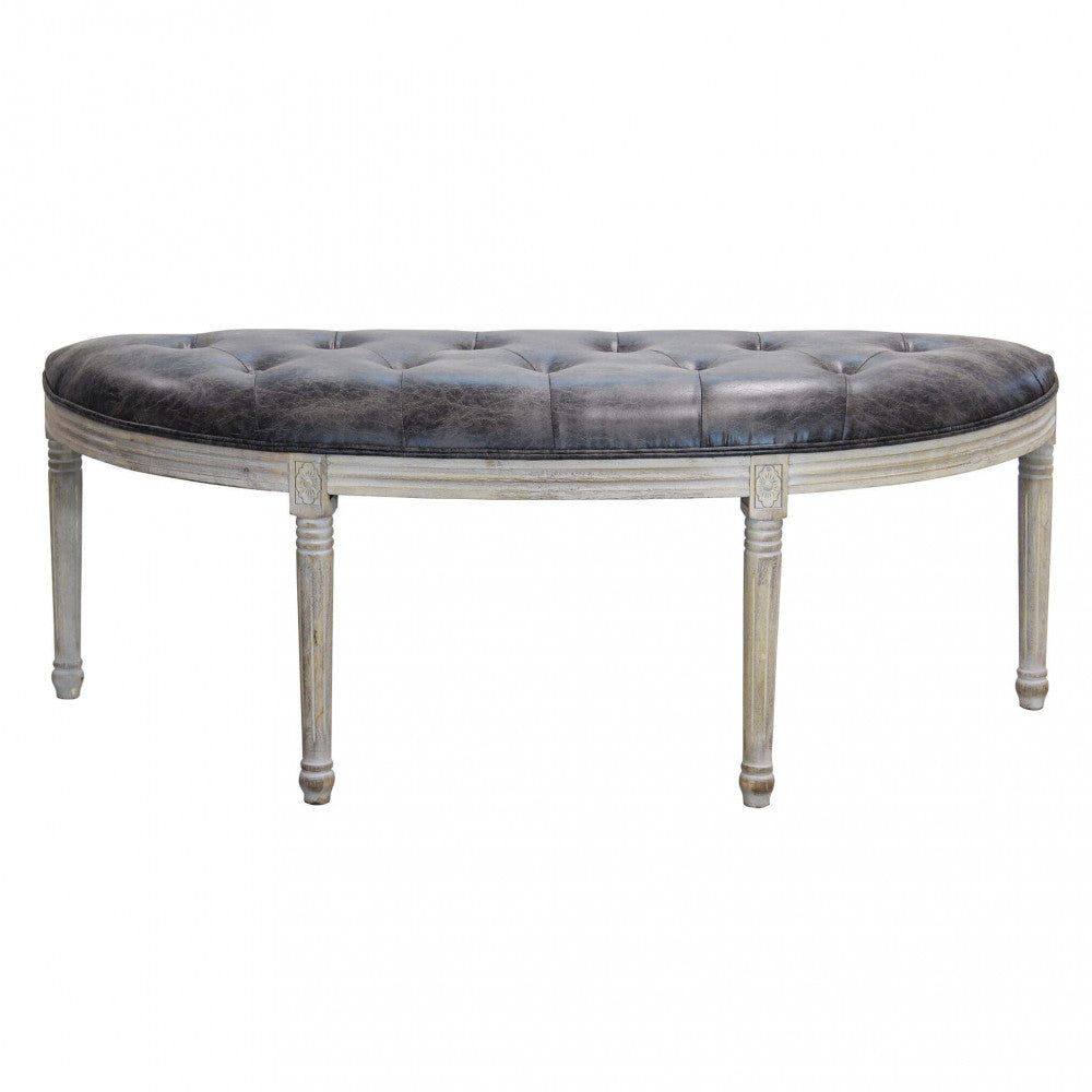 Panca margi in in ecopelle vintage grigio