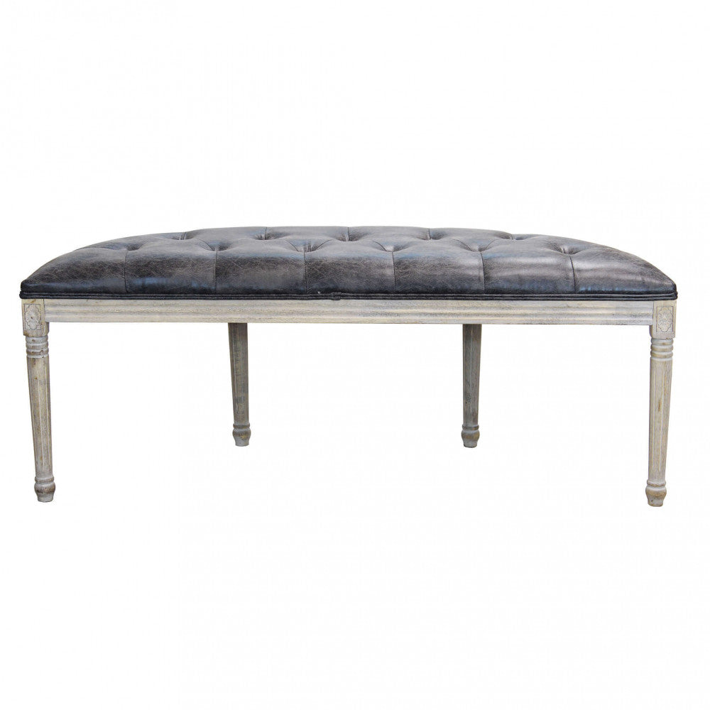 Panca margi in in ecopelle vintage grigio