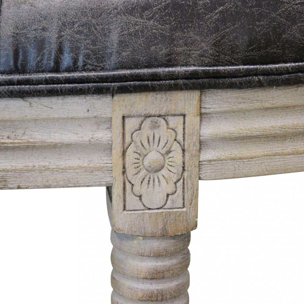 Panca margi in in ecopelle vintage grigio