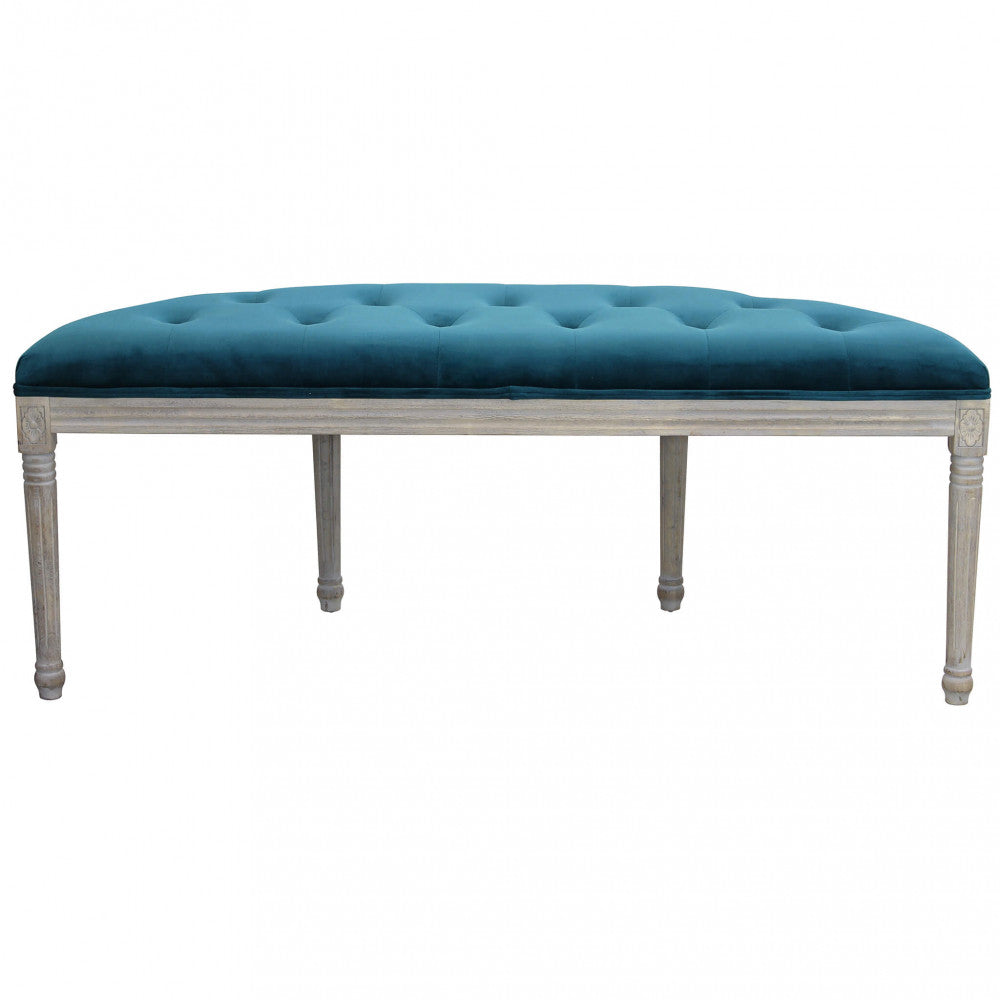 Panca margi in velluto blu