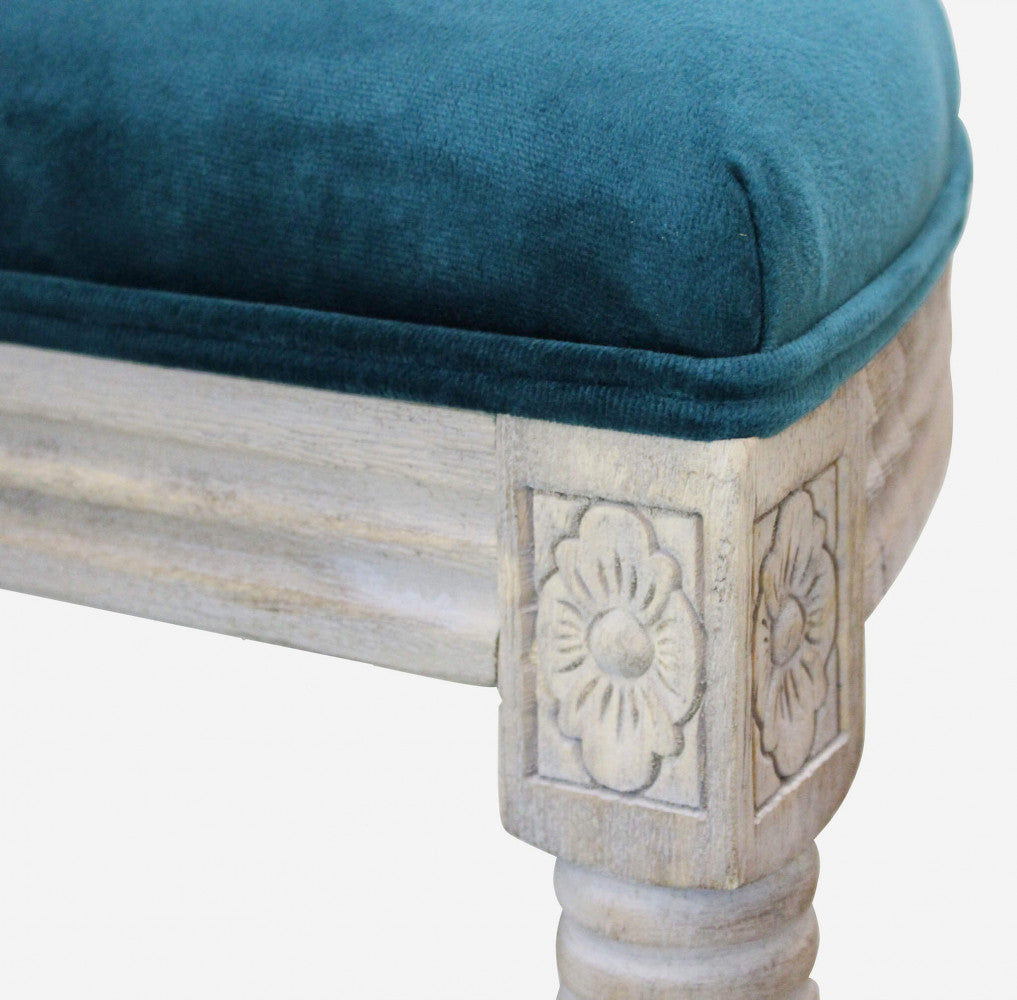 Panca margi in velluto blu