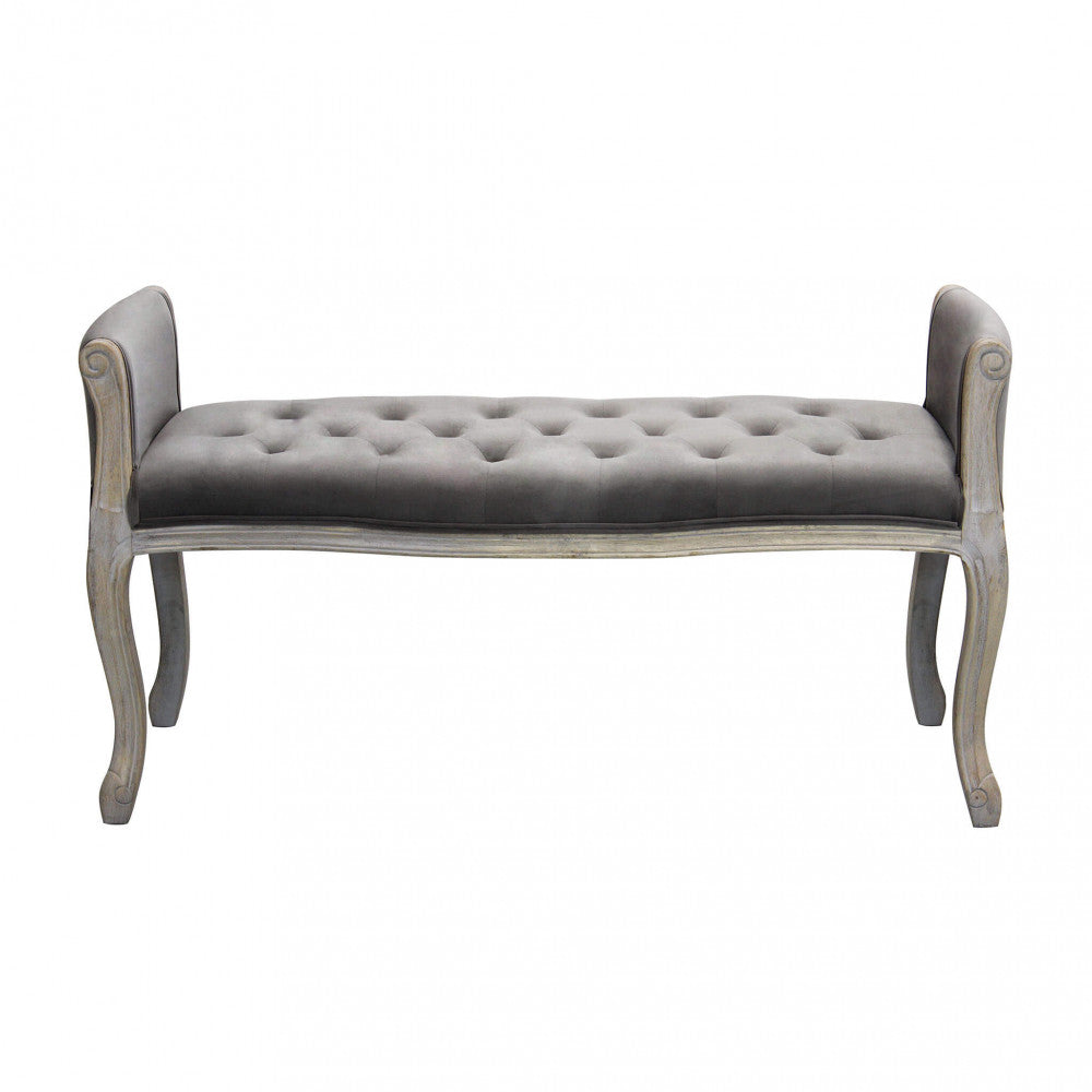 Panca madelyn in velluto taupe