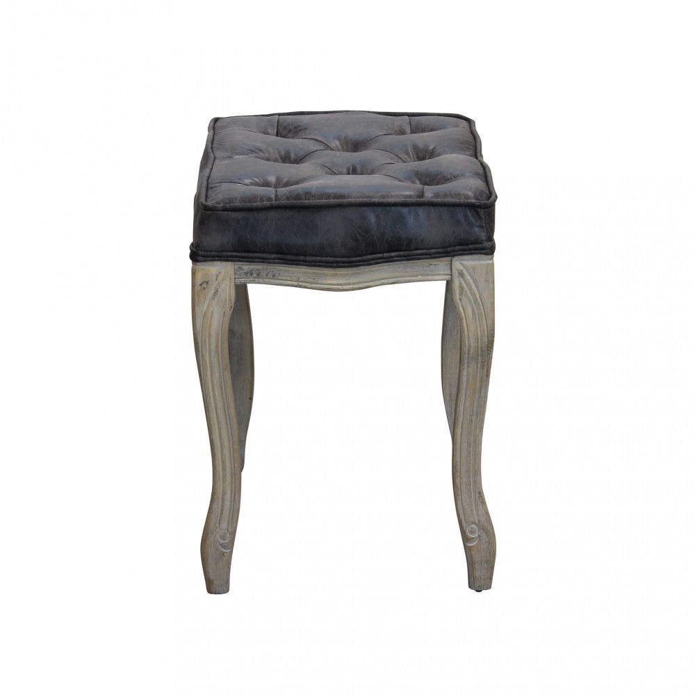 Sgabello marly in ecopelle vintage grigio