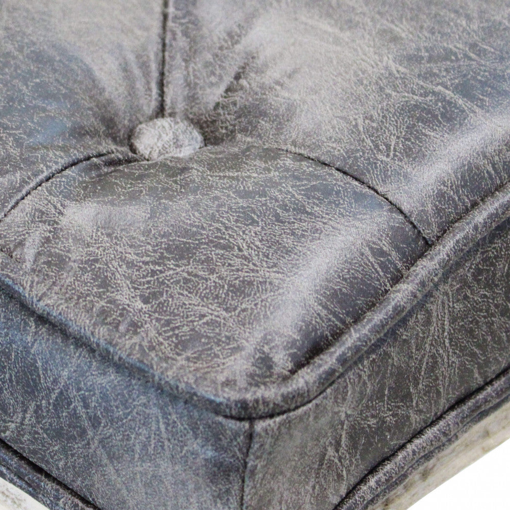 Sgabello marly in ecopelle vintage grigio