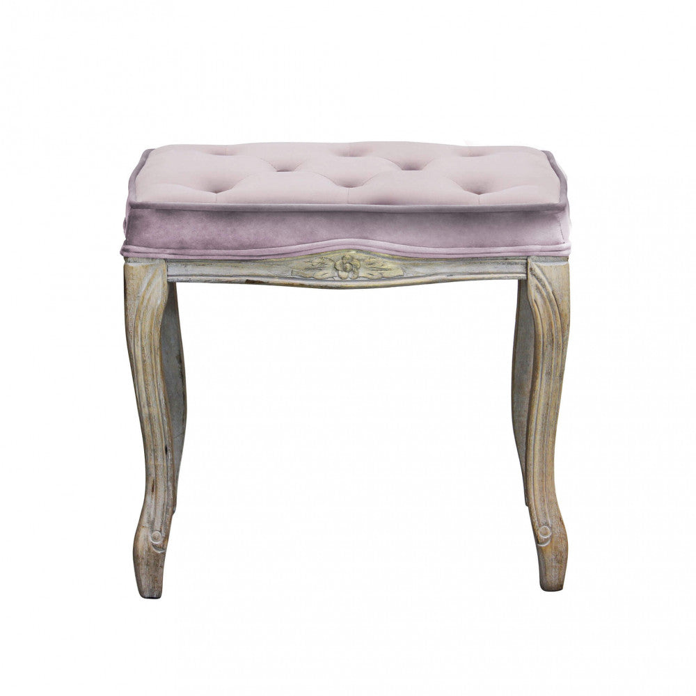 Sgabello marly in velluto rosa