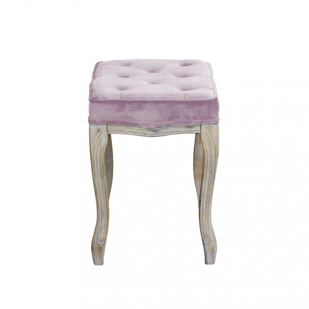 Sgabello marly in velluto rosa
