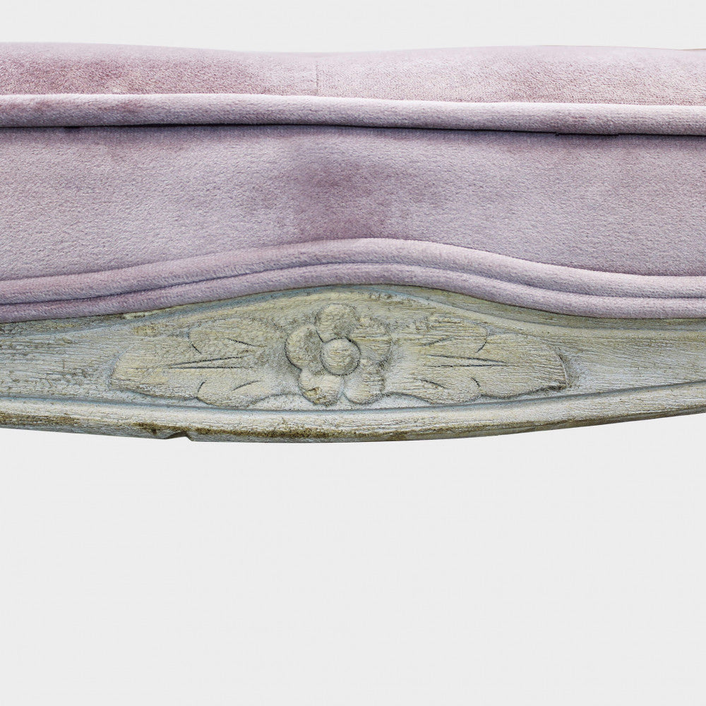 Sgabello marly in velluto rosa